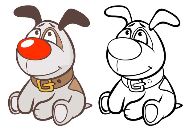 Desenhos Animados Cães Isolados Fundo Branco —  Vetores de Stock