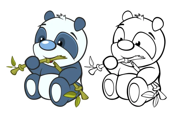 Desenhos Animados Pandas Isolado Fundo Branco —  Vetores de Stock