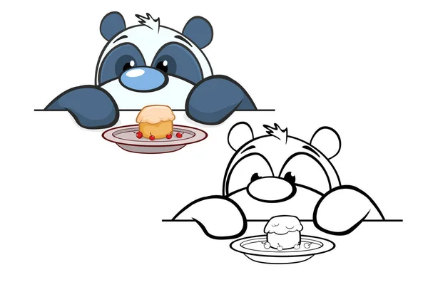 Pandas Dibujos Animados Aislados Sobre Fondo Blanco — Vector de stock