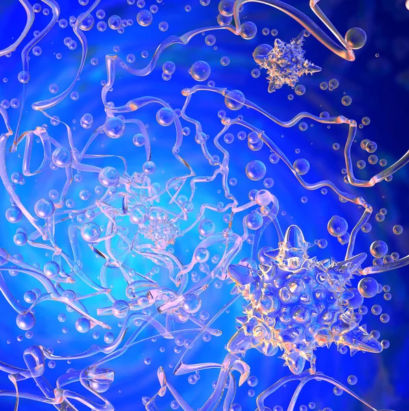 Abstrakte Mikroorganismen. 3D-Bild — Stockfoto