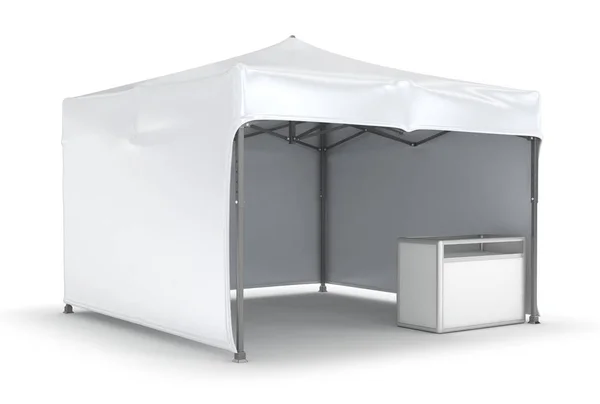 Mobile tent advertising marquee with counter. — Stock Photo, Image