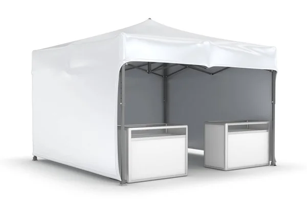 Mobile tent advertising marquee with counter. — Stock Photo, Image