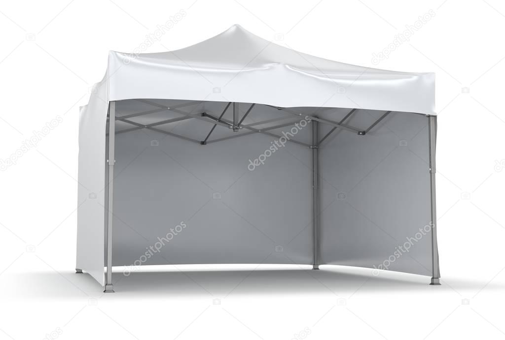 Mobile tent advertising marquee with counter.