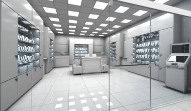 Elektronik mağaza Oda. İnsanlar