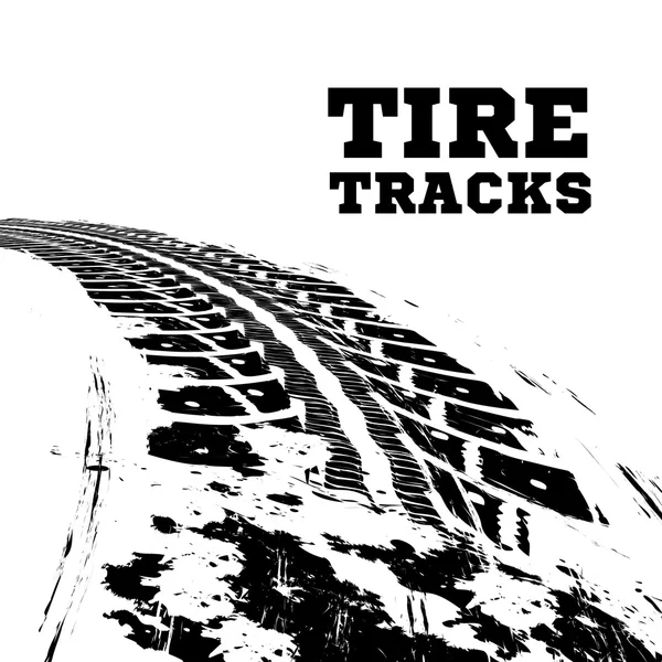 Tire tracks on white — Stock Vector