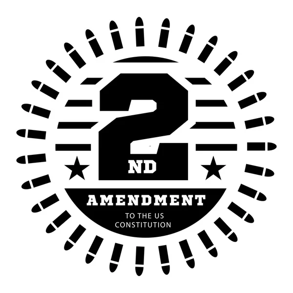Al doilea amendament la Constituția SUA pentru a permite posesia de arme. Ilustrație vectorială pe alb — Vector de stoc