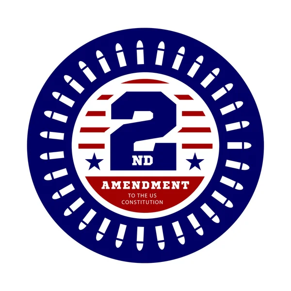 Al doilea amendament la Constituția SUA pentru a permite posesia de arme. Ilustrație vectorială pe alb — Vector de stoc