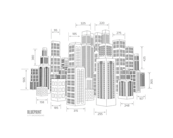 建物ワイヤー フレーム。3 d レンダリングの都市. — ストックベクタ