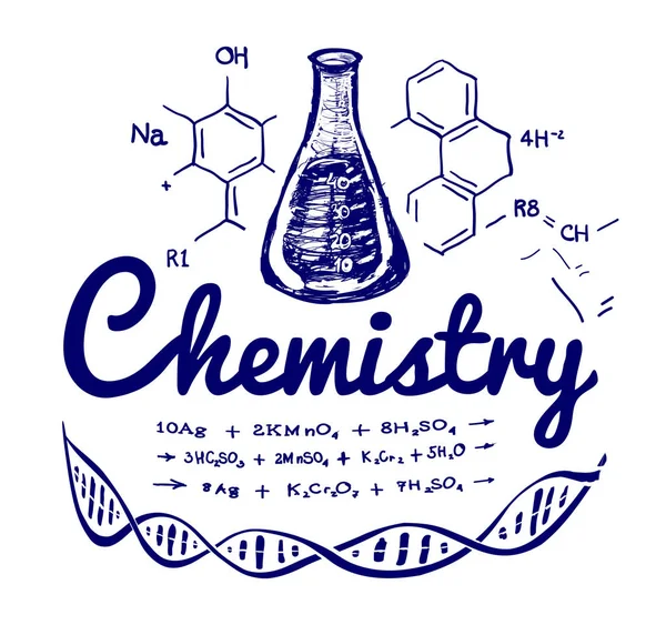 Hand drawn chemistry — Stock Vector