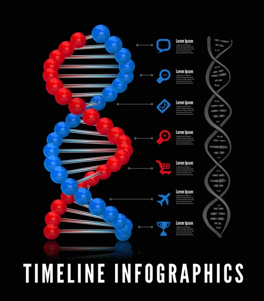 Infografías de ADN. Ilustración vectorial — Vector de stock