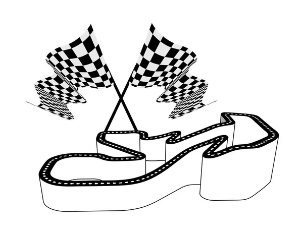 Drijvende racecircuit — Stockvector