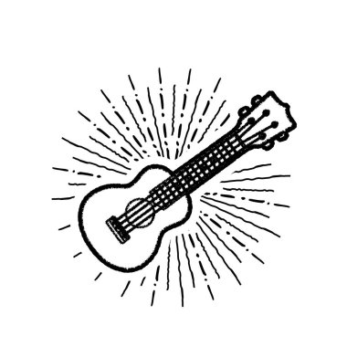 Ukulele vektör çizim üzerinde beyaz backgroiund