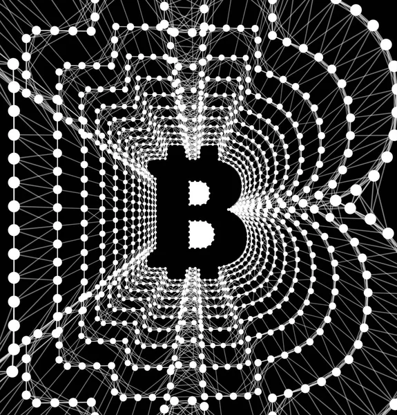Bitcoin - para ve yenilikçi ödeme network elektronik formu — Stok Vektör