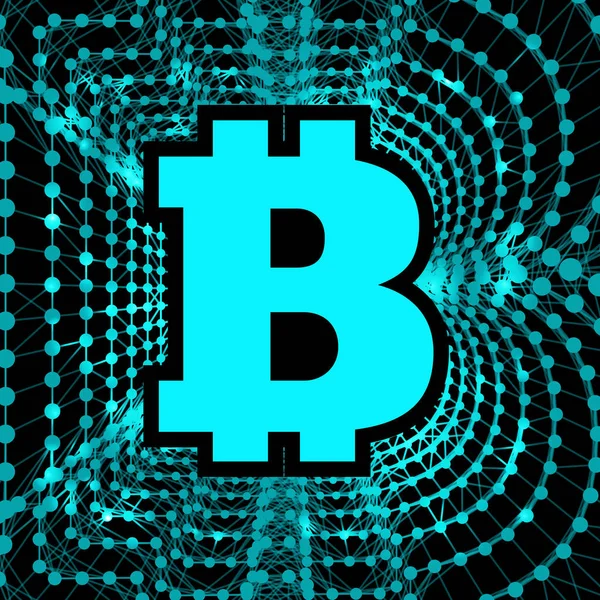 Bitcoin - elektronische vorm van geld en innovatieve betaling netwerk — Stockvector