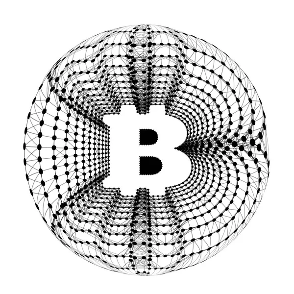 Bitcoin - elektronische Geldform und innovatives Zahlungsnetzwerk — Stockvektor
