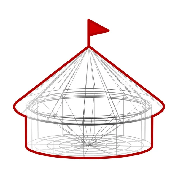 Vector circus tent in wireframe form — Stock Vector