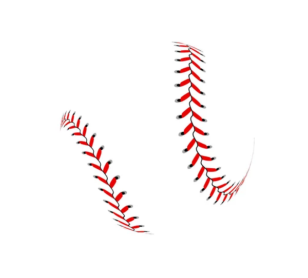 Balle de baseball sur fond blanc — Image vectorielle