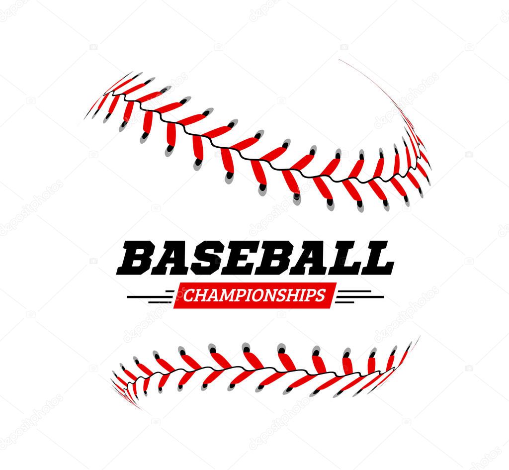 Baseball ball on white background.