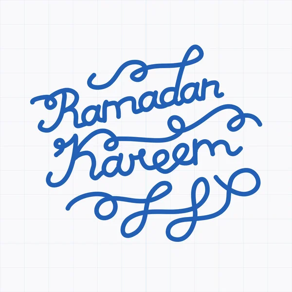 Handwritten congratulation on Ramadan — Stock Vector