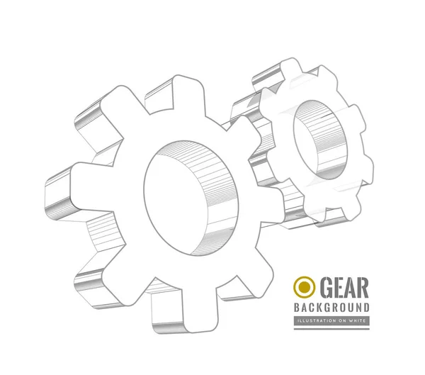 Gear Schematisk vektorillustration — Stock vektor