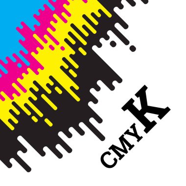 CMYK kavramı ile yuvarlak düzensiz satırları