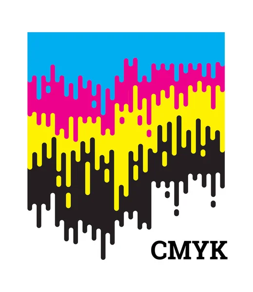 Concept CMJN avec lignes irrégulières arrondies — Image vectorielle