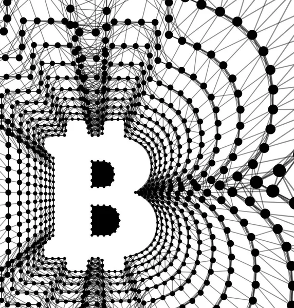 Bitcoin - elektronische Geldform und innovatives Zahlungsnetzwerk — Stockvektor