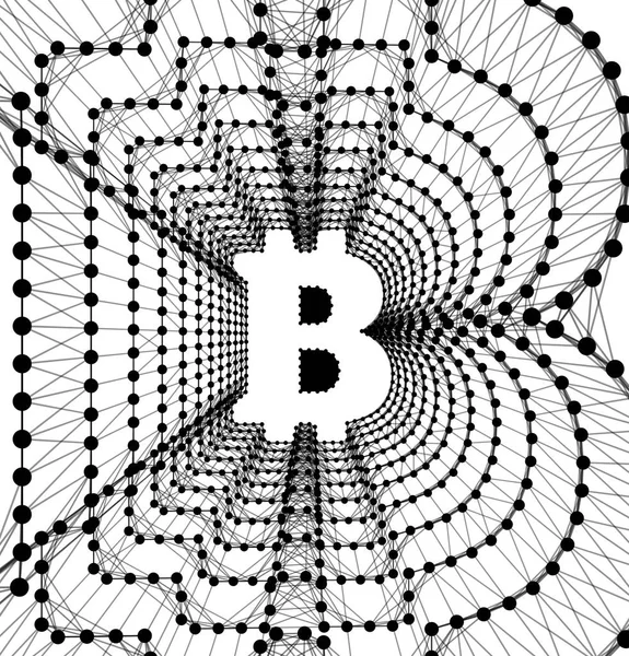 Bitcoin - elektronisk form av penger og nyskapende betalingsnett – stockvektor