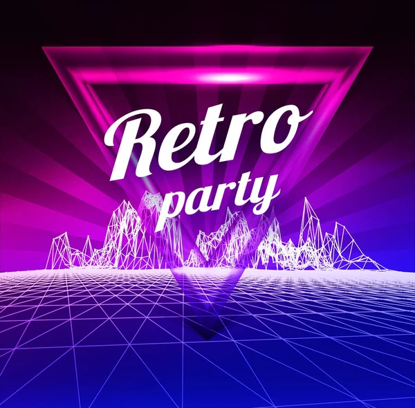 Retro-Party-Plakat. Stil von 1980. Vektorillustration — Stockvektor