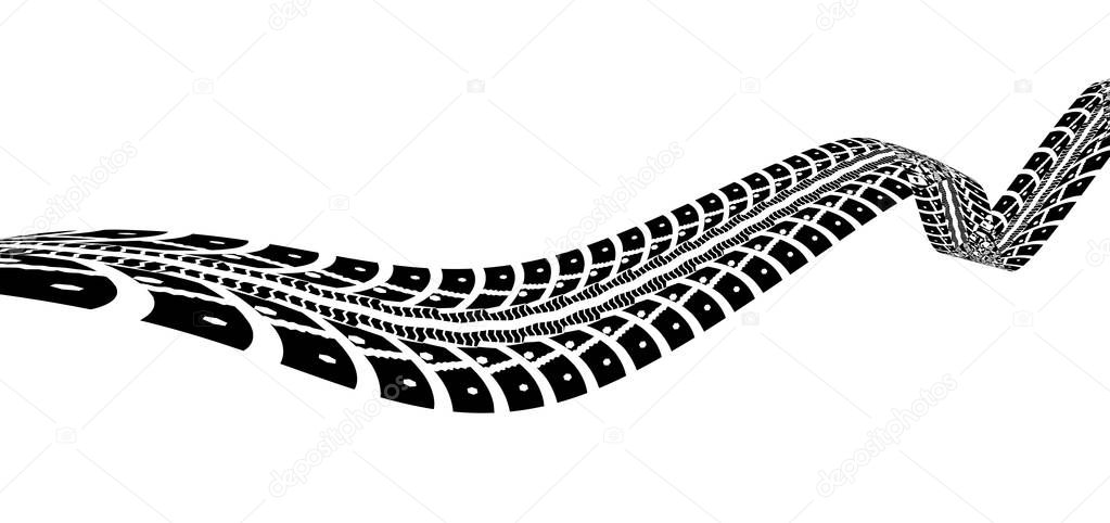 Tire tracks vector illustration