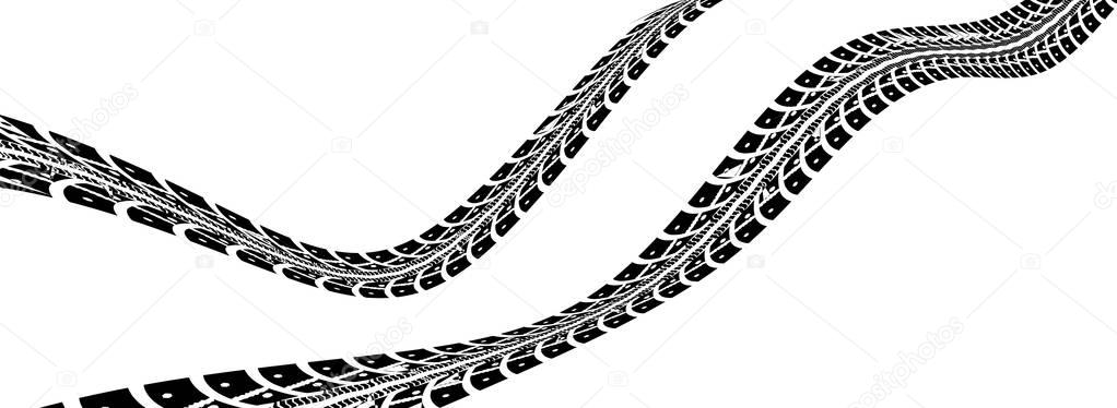 Tire tracks vector illustration