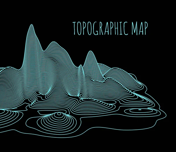 Mapa topográfico de la localidad, ilustración vectorial — Vector de stock