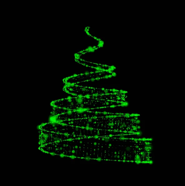 Árbol de Navidad en forma de cinta con un estilo de alta tecnología — Archivo Imágenes Vectoriales