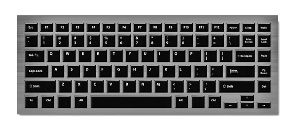 Schwarze Tastatur für Laptop oder Computer auf kariertem Hintergrund — Stockvektor