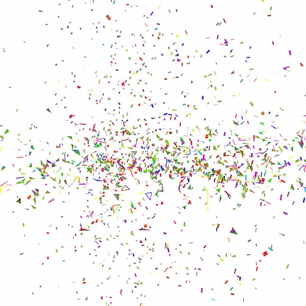 Explosion de confettis festifs multicolores sur blanc. Vecteur — Image vectorielle
