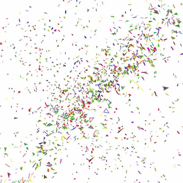 Explosie van veelkleurige feestelijke confetti op wit. Vector — Stockvector