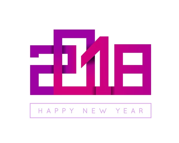 Συγχαρητήρια ευτυχισμένο το νέο έτος 2018. Origami χαρτί κομμένα — Διανυσματικό Αρχείο