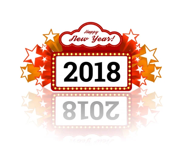 Κυλιόμενο μήνυμα νέου έτους 2018 — Διανυσματικό Αρχείο