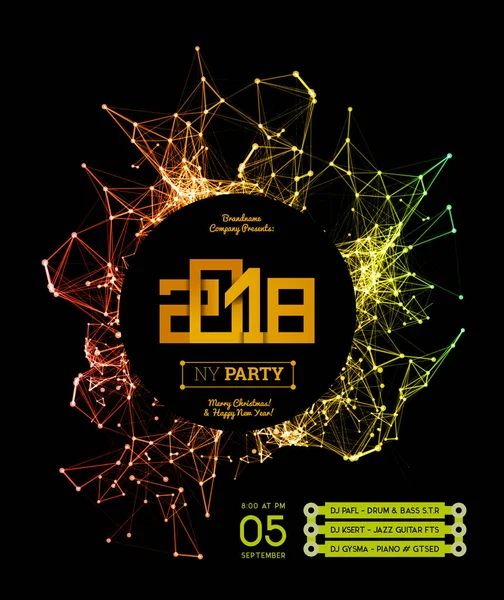 Einladung zur Neujahrsparty 2018 — Stockvektor