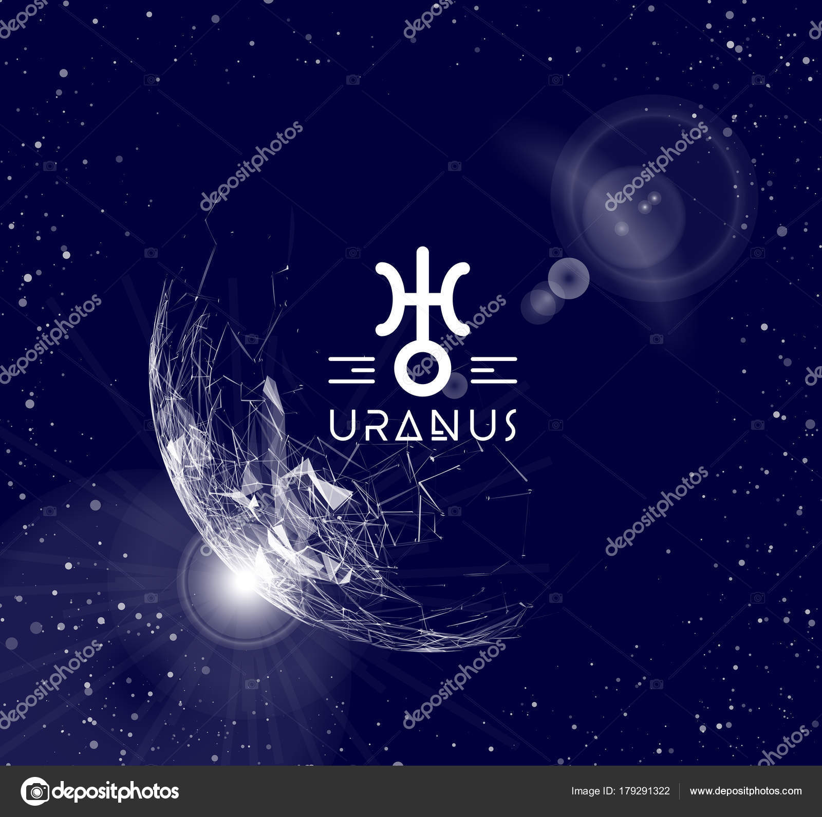 Planet Uranus In The Form Of Polygonal Mesh Elements In The Form Of Lines And Points The Planet In Astrology Is Responsible For Modern Technologies And Innovations Vector Vector Image By C