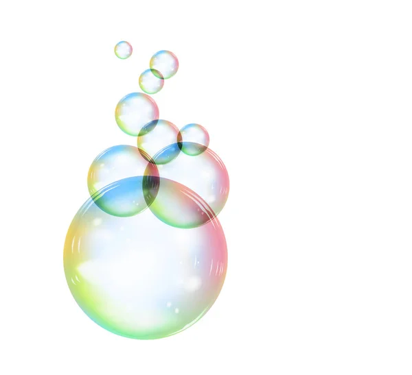 Rainbow soap bubble on a white background. Vector illustration — Stock Vector