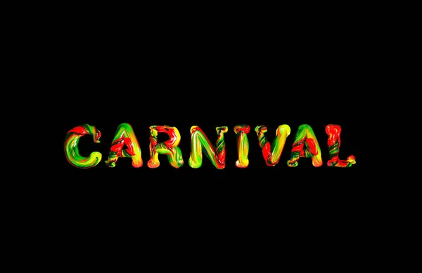 Kleurrijke 3d tekst carnaval — Stockvector