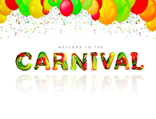 Colorful 3d text carnival. — Stock Vector