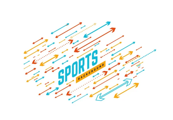 Sports geometric background vector illustration with arrows. Can be use for sport news, poster, presentation. — Stock vektor