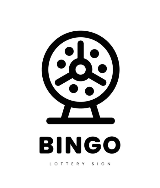 Loterij bingo met machine en loterij ballen binnen. vectorillustratie op wit — Stockvector