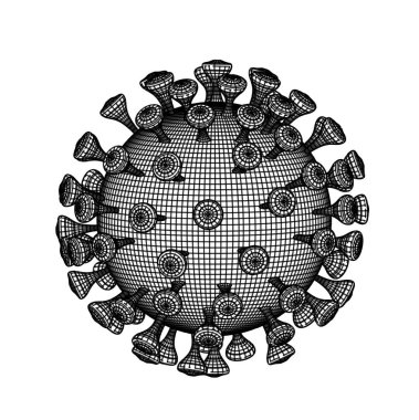 Coronavirus 2019-ncov virüsü. Beyaz üzerine vektör 3d illüstrasyon