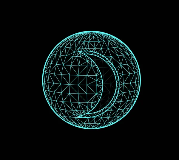 Luna, el planeta responsable en astrología por los sentimientos, la sinceridad, etc. Ilustración vectorial 3d — Vector de stock