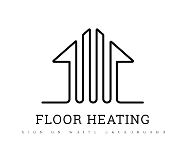 Heating floor vector sign on a white. Warm floor logo design — Stock Vector