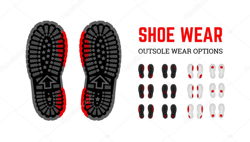Shoe wear erasing. Infographic vector illustration