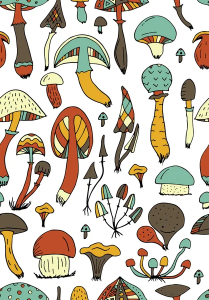 Cogumelos, padrão sem costura para o seu projeto —  Vetores de Stock